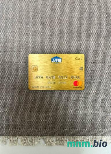 Jamaica Mortgage bank mastercard gold wygląd fotograficzny skan PSD + zdjęcie